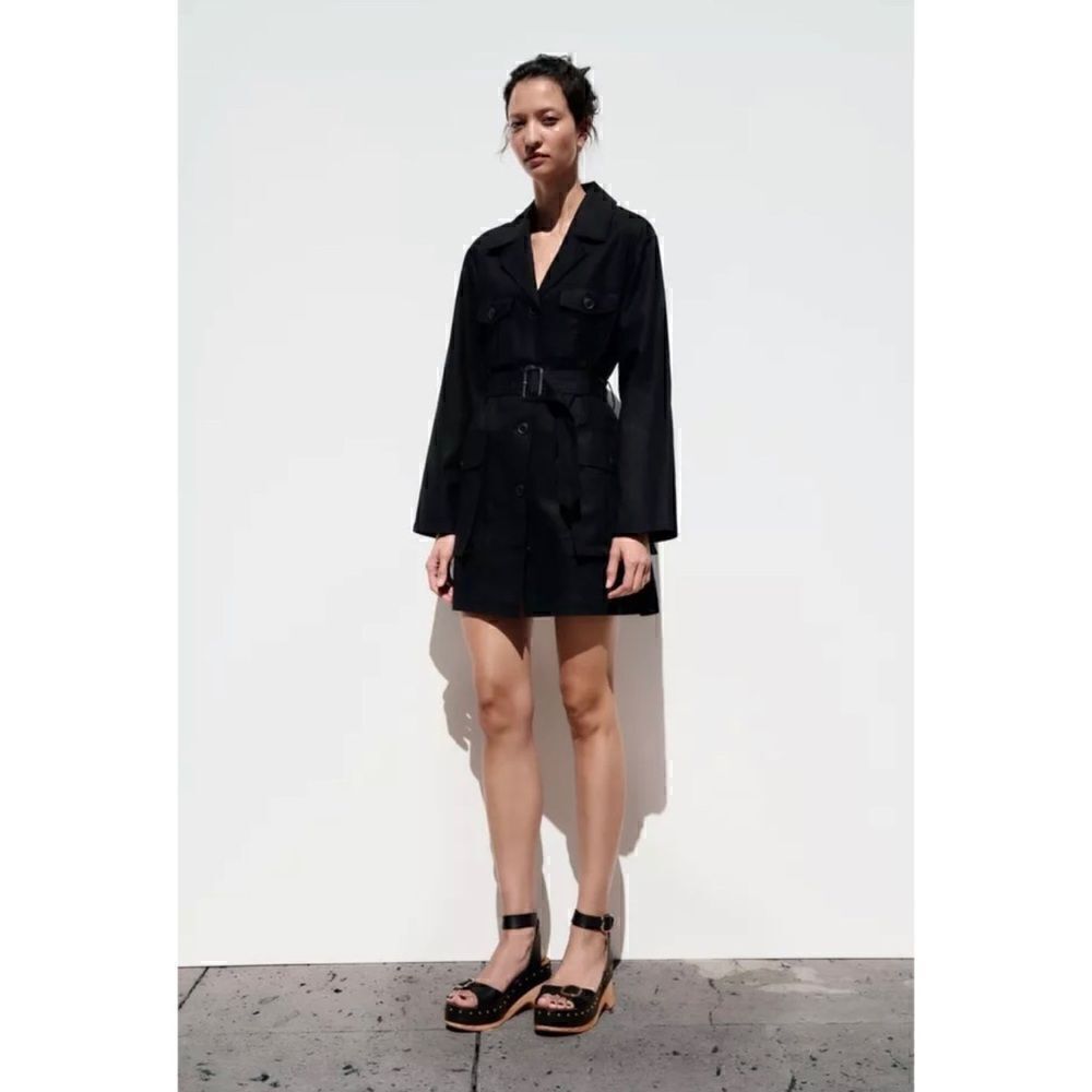 NWT Zara Linen Blend Belted Jacket, Size XS - Picture 4 of 16